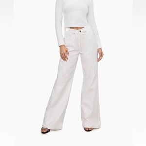 Good American Pinstripe Dazzle- good ease wide leg